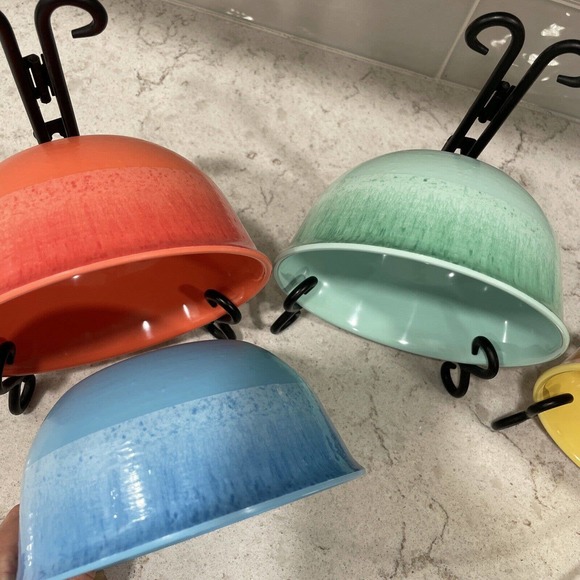 SET 4 BRIGHT MULTI Color Salad Cereal Bowls Melamine Panama Jack Fiesta Bahama - Picture 11 of 12